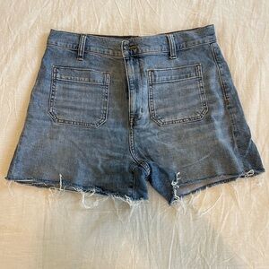 Madewell High Rise Denim Shorts, Front Pockets, Size 30